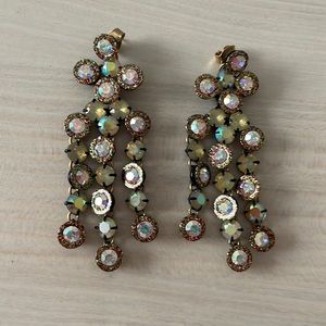 Jcrew crystal dangle 3 strand earrings